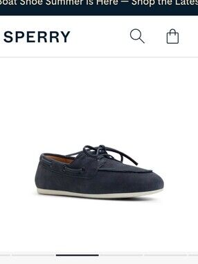Never Worn Sperry Slim Boat Shoe In Navy